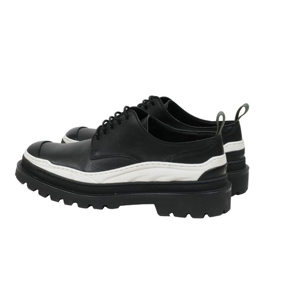 Dior Mens Sacai Chunky Derby  US 12 45 Black White Leather Platform Rubber Sole - Picture 5 of 10